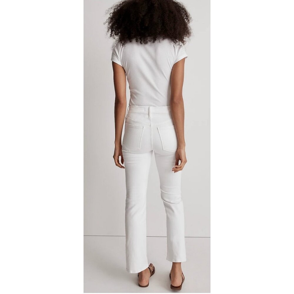 Madewell $128 Kick Out Crop jeans in Pure White Size 33 NI961 - Picture 3 of 8